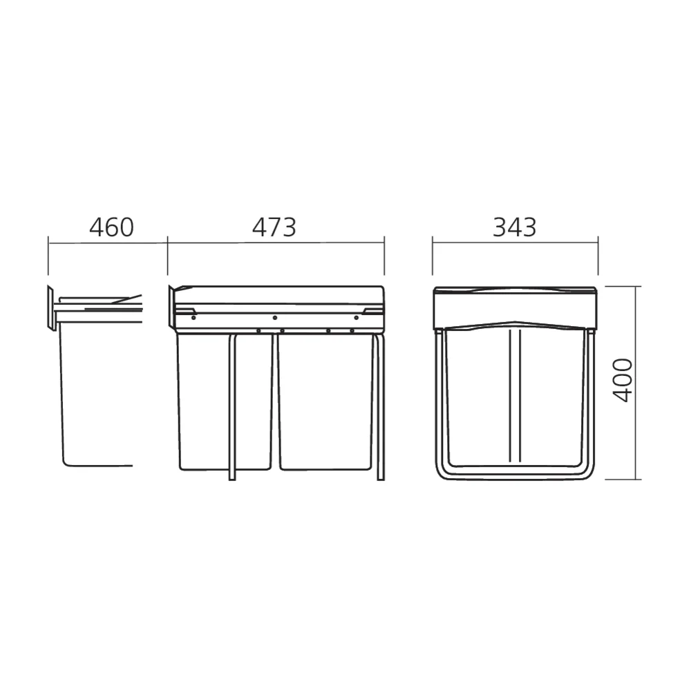 Poubelle coulissante à sortie totale 42 L