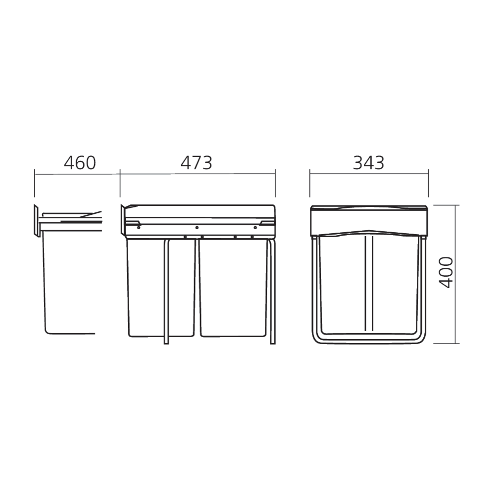 Poubelle coulissante à sortie totale 42 L