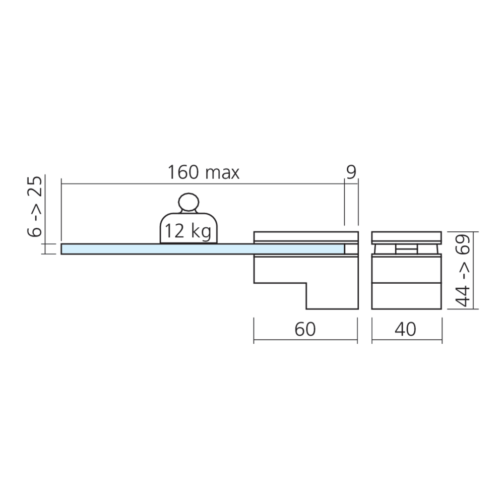 Console d’étagère rectangulaire