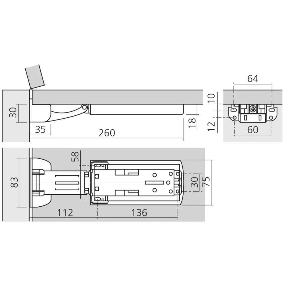 Amortisseur pour porte de comptoir