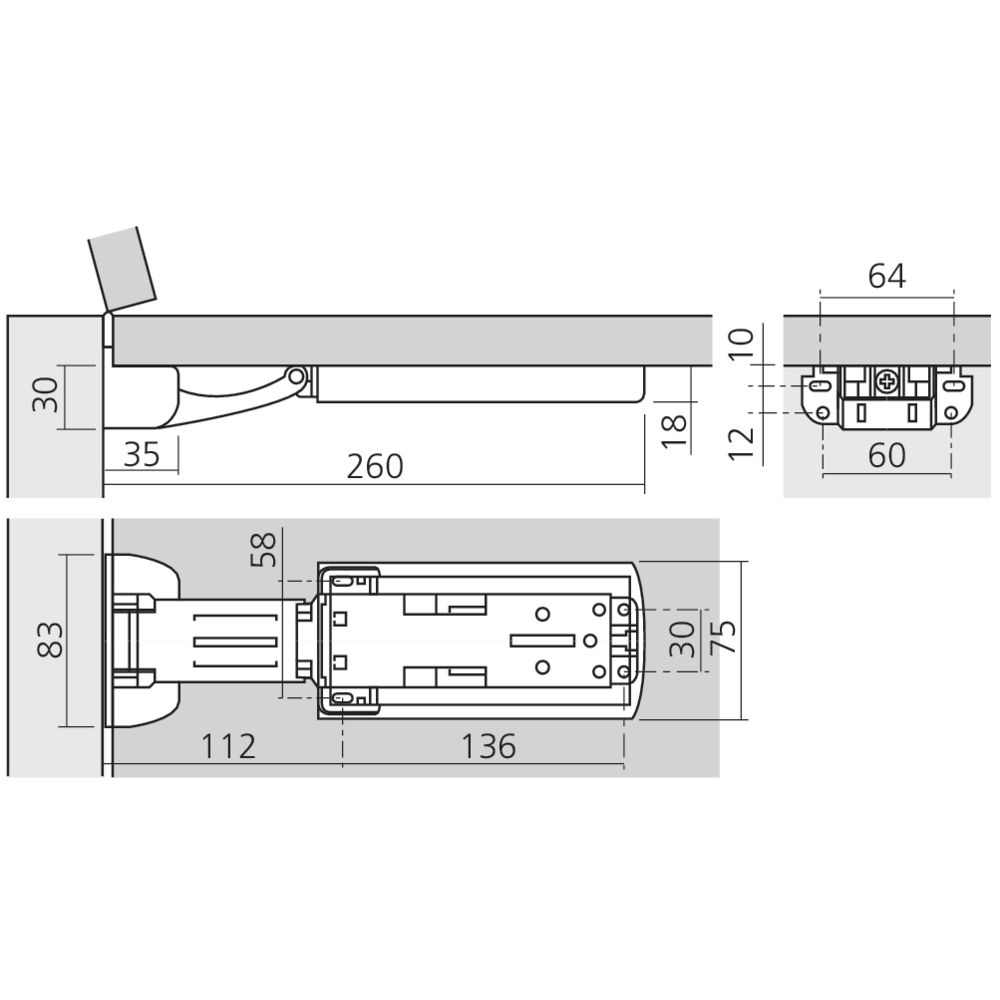 Amortisseur pour porte de comptoir