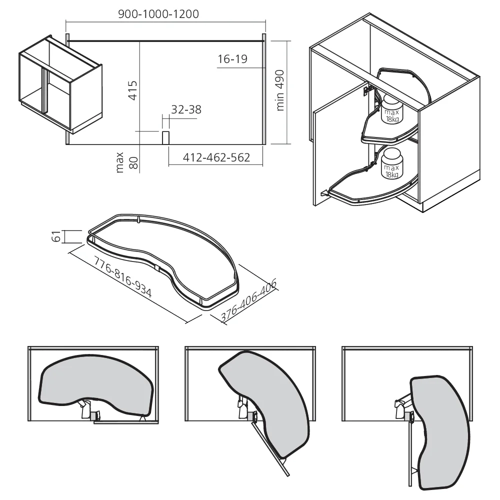 Ensemble d'angle CORNERSTONE SWING blanc