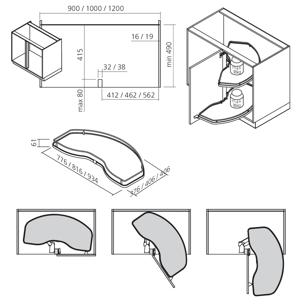 Ensemble d'angle CORNERSTONE SWING blanc