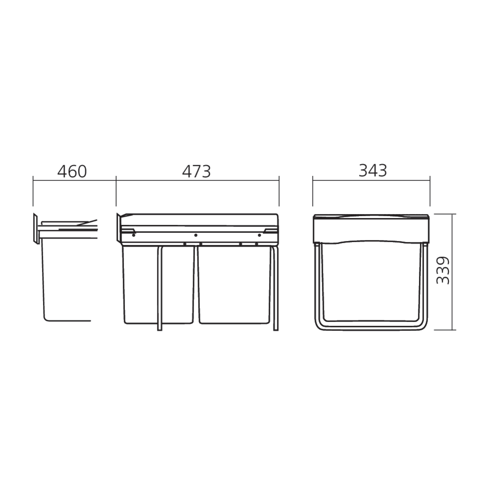 Poubelle coulissante à sortie totale 32 L