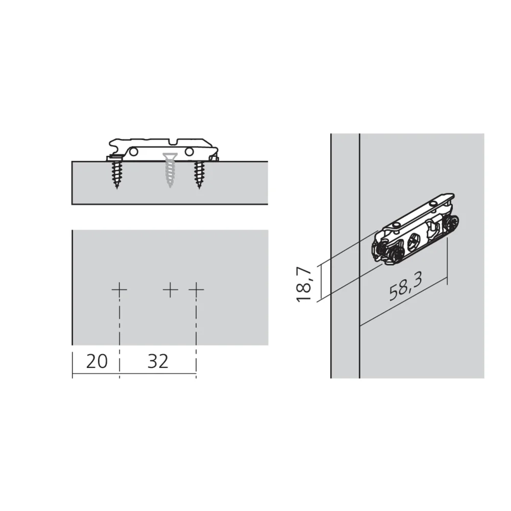 Embase CLIP à visser