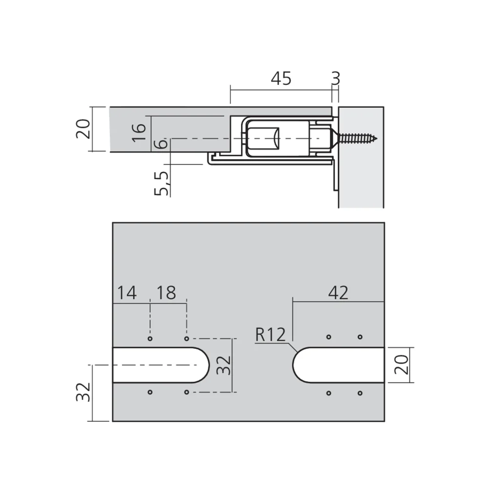Charnière pour trappe avec amorti