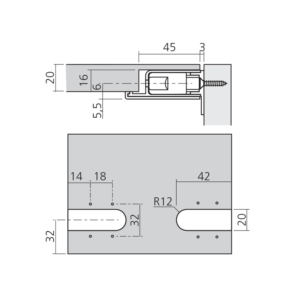 Charnière pour trappe avec amorti