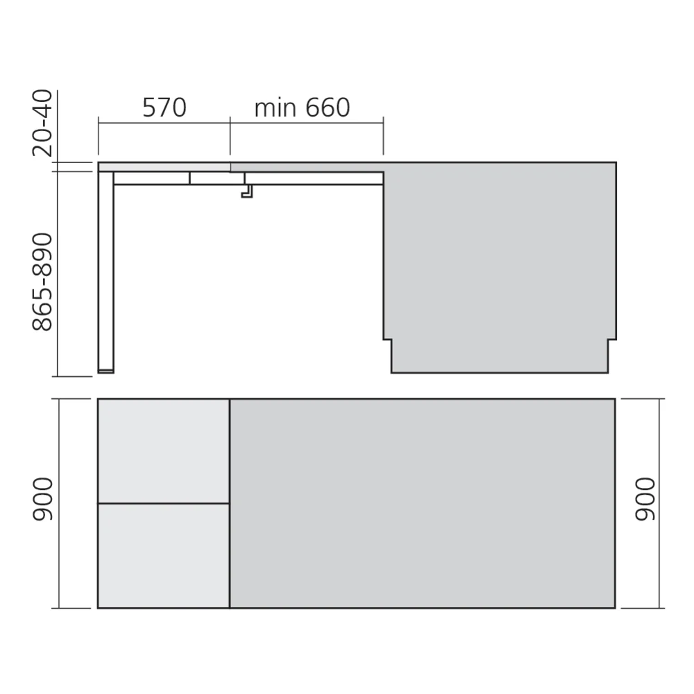 Ferrure de péninsule haute - rallonge VOILA