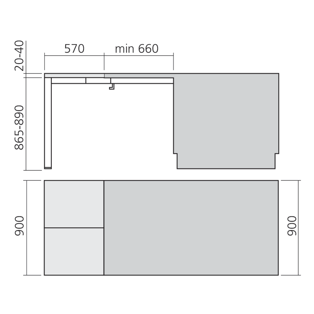 Ferrure de péninsule haute - rallonge VOILA