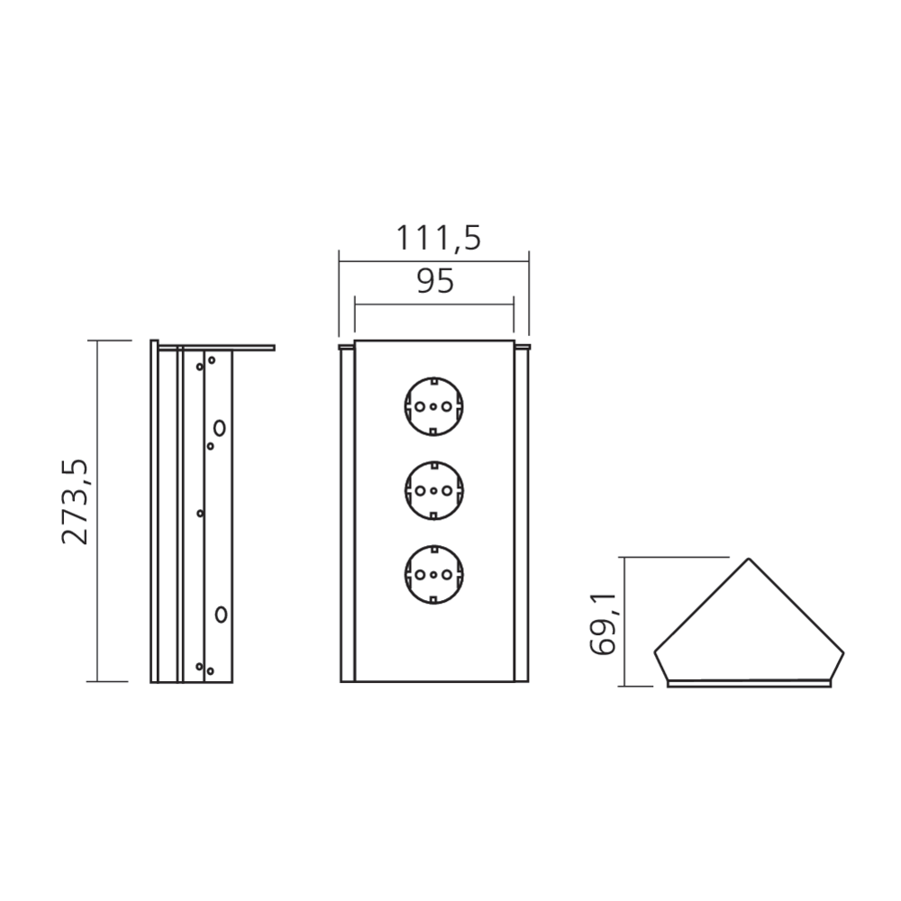 Bloc prises d'angle