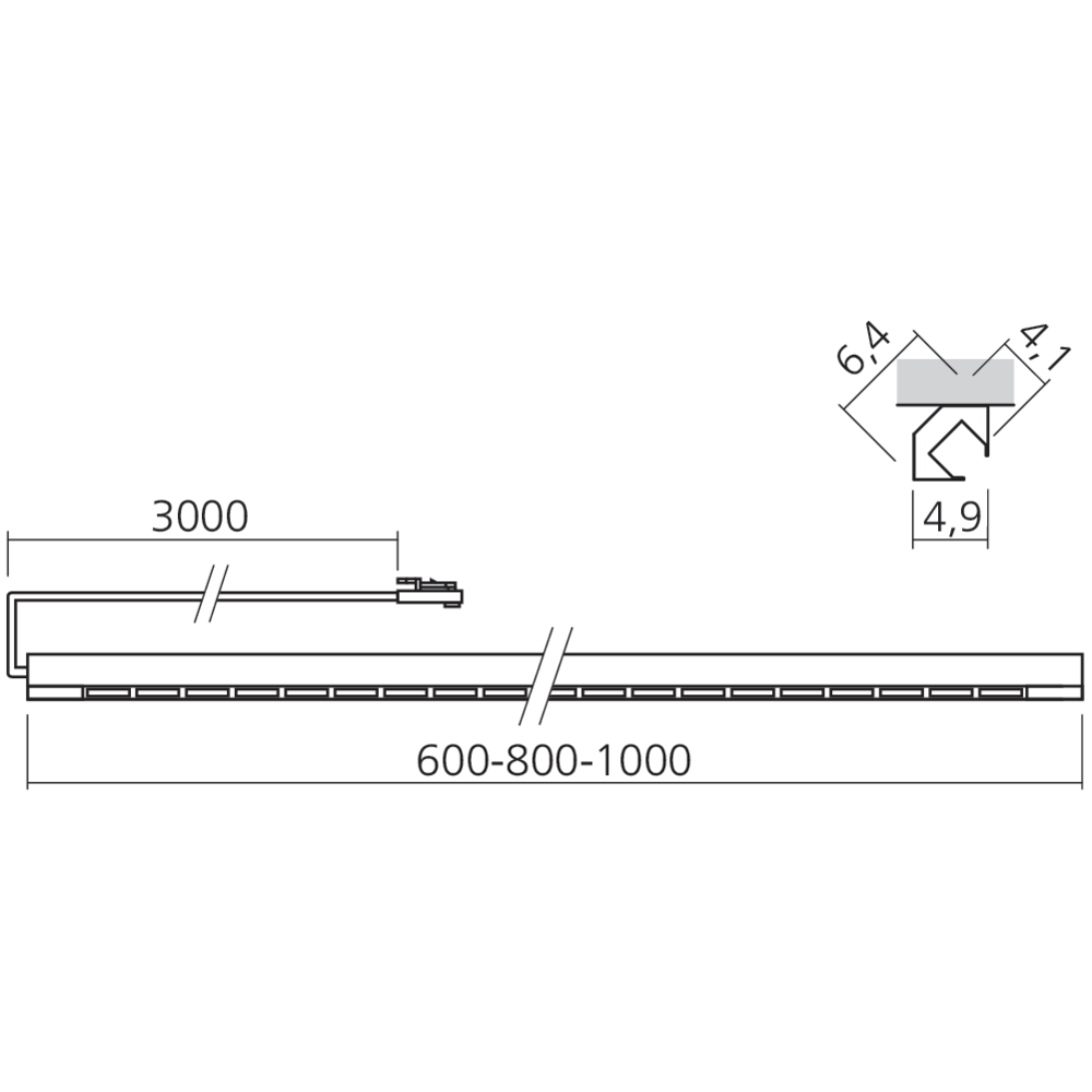 Bande micro LED à 45° en applique 12 V