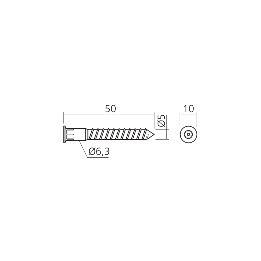 Vis auto-tourillonnante Ø6,3 mm crantée