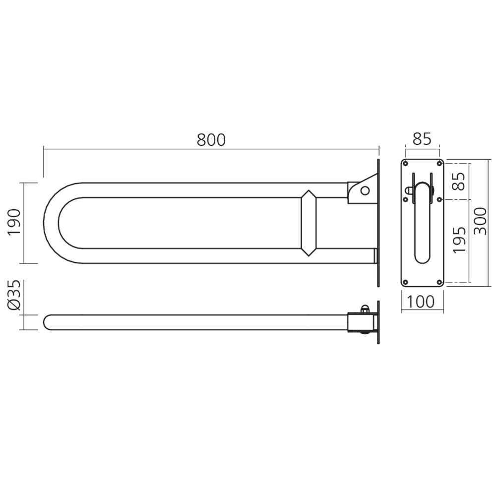 Barre d'appui rabattable
