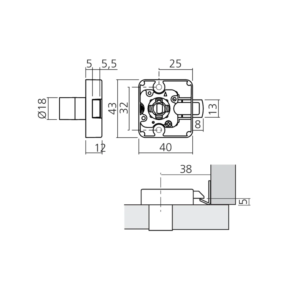 Serrure 1 point à pêne rétractable