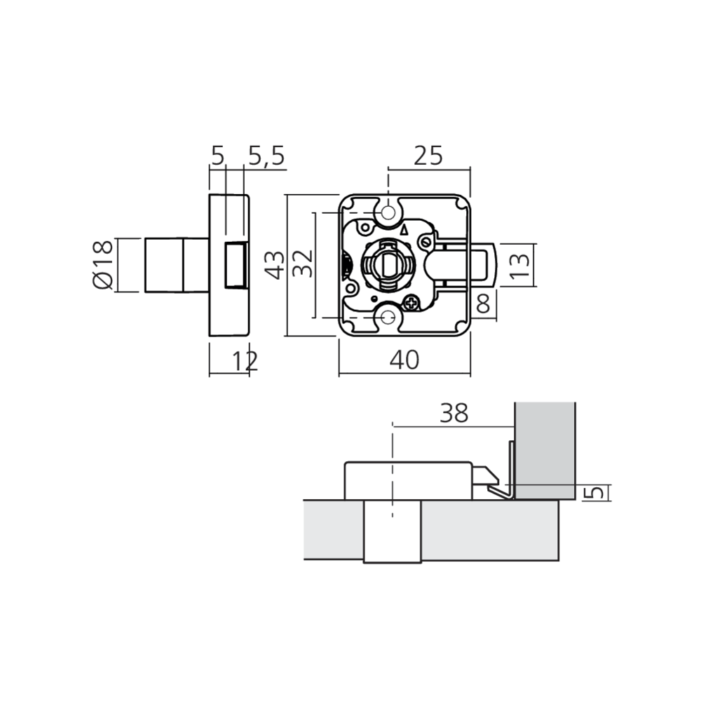 Serrure 1 point à pêne rétractable