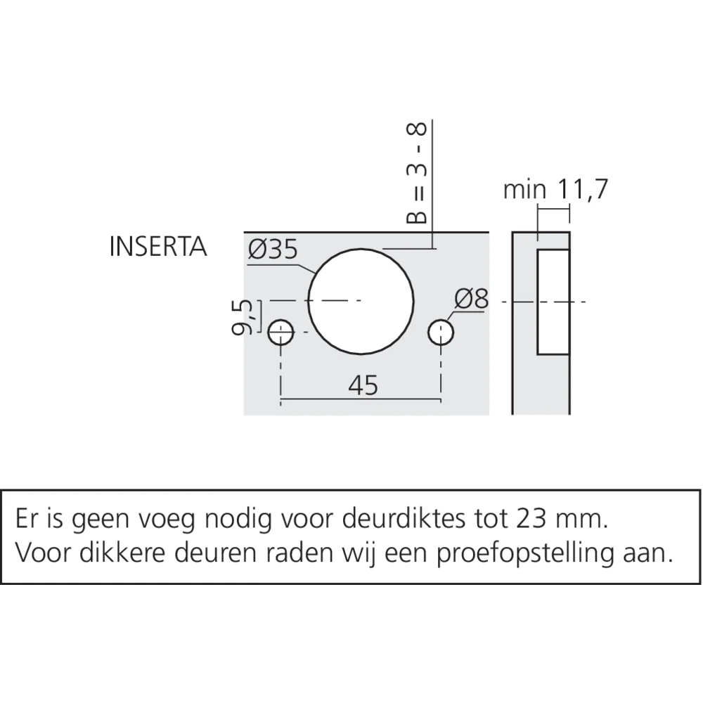 Charnière CLIP top BLUMOTION 155° pour porte en semi-applique