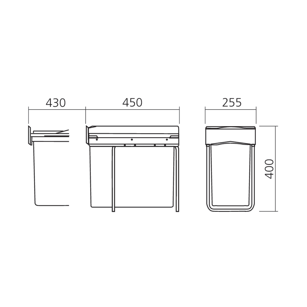 Poubelle coulissante à sortie totale 30 L