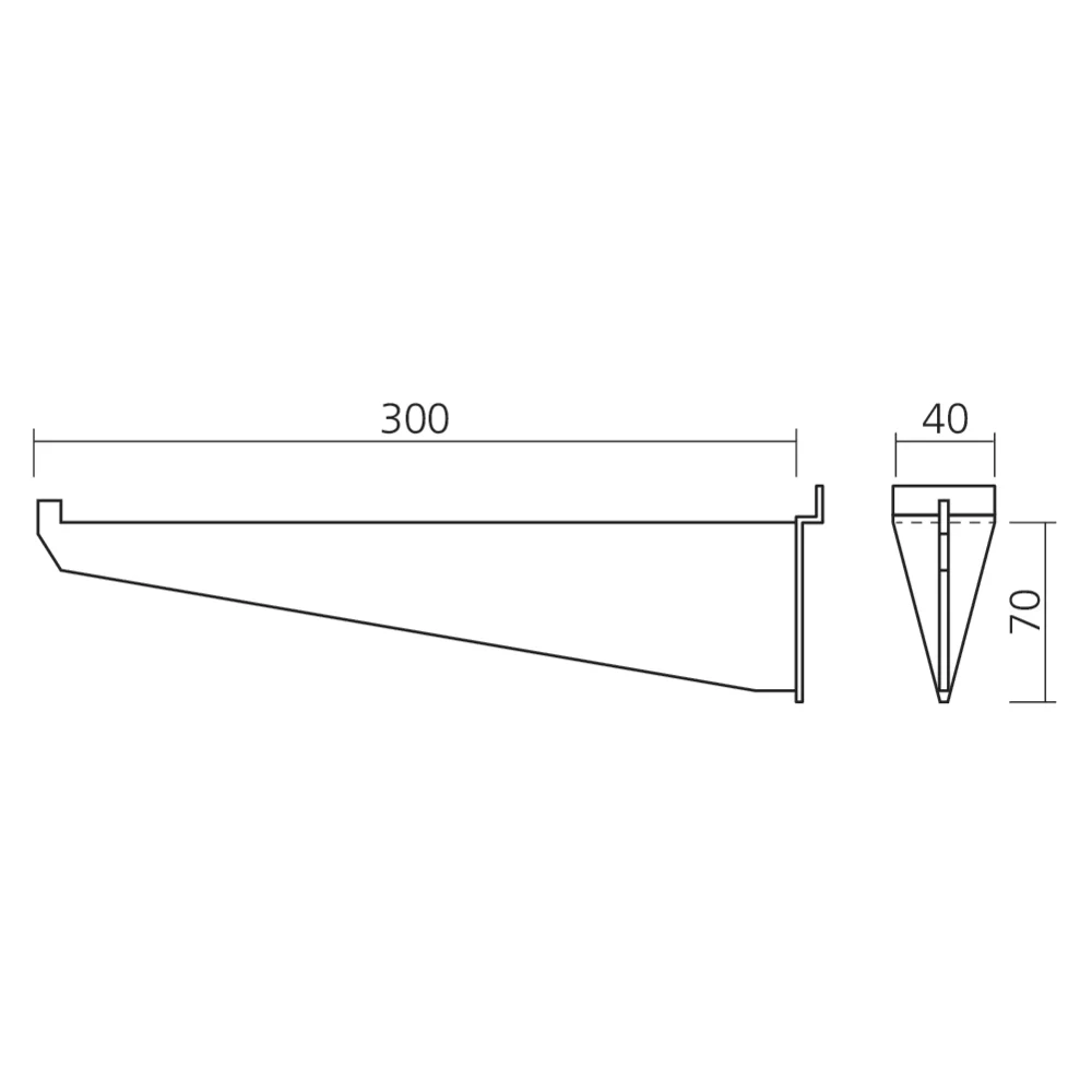 Support droit avec arrêt