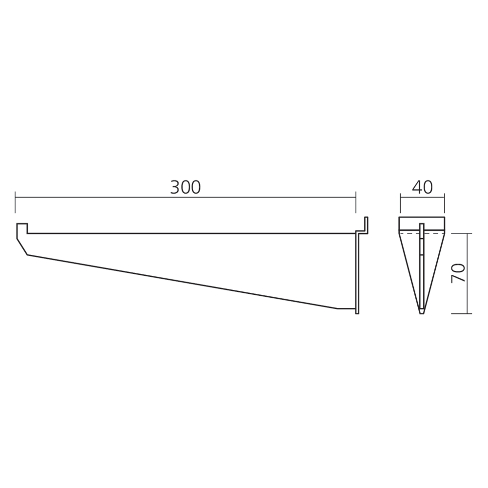 Support droit avec arrêt