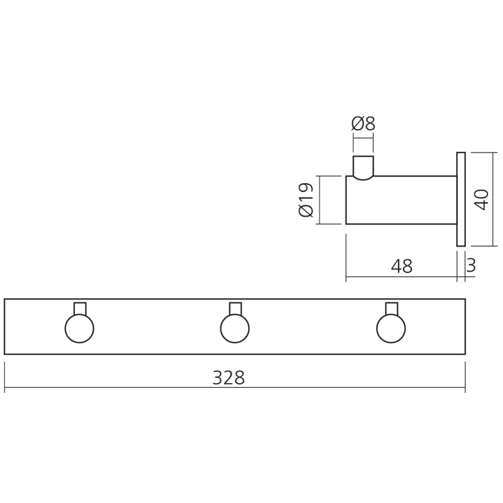 Portemanteau inox rond