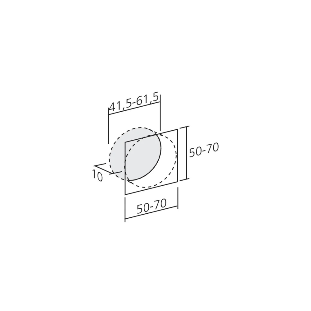 Poignée cuvette carrée