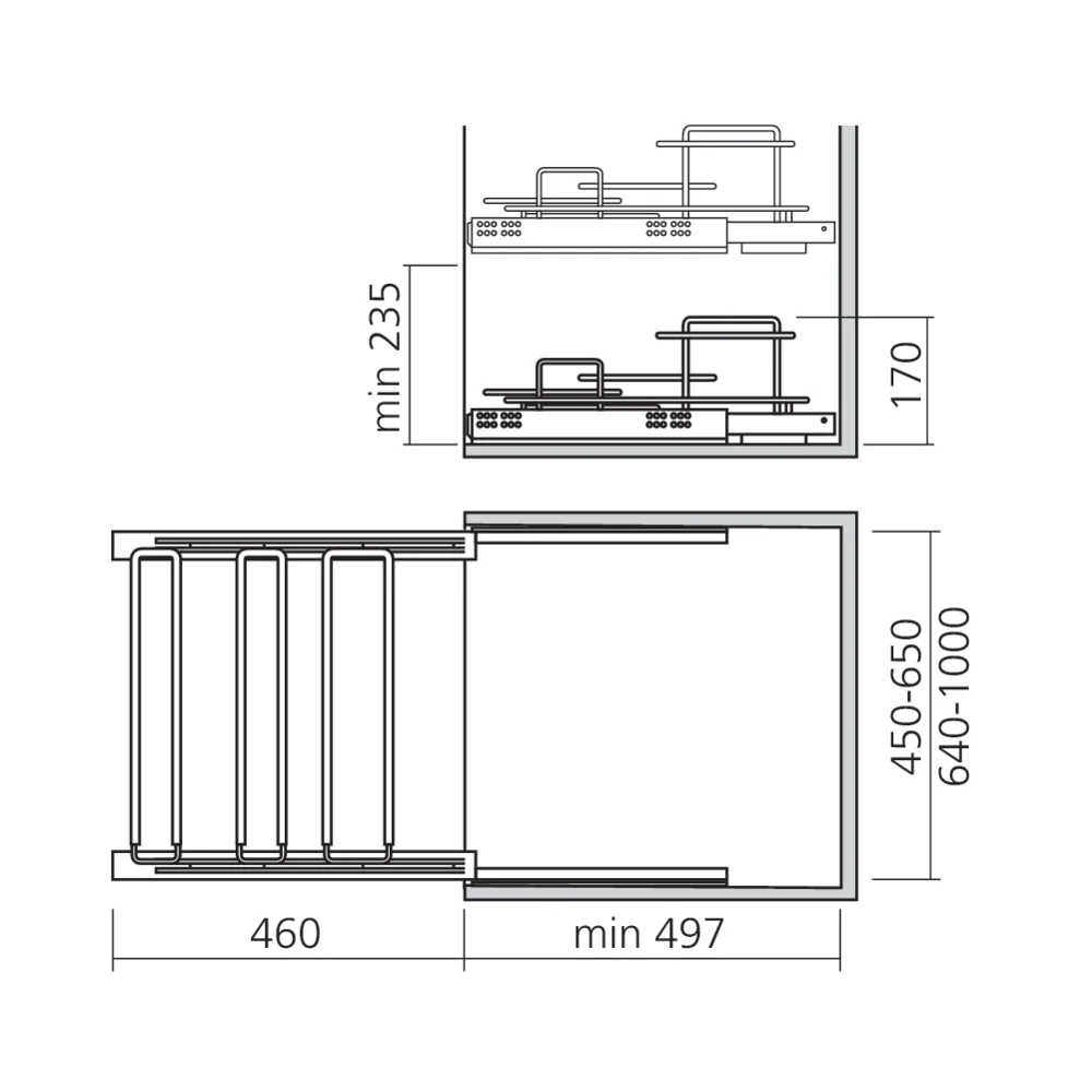 Porte-chaussures avec attaches façade LINÉA
