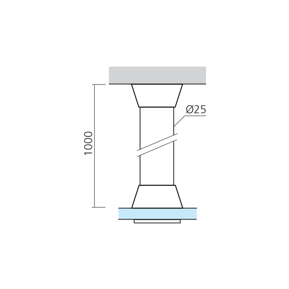 Tube pour suspentes de colonnes verrières Ø25 mm