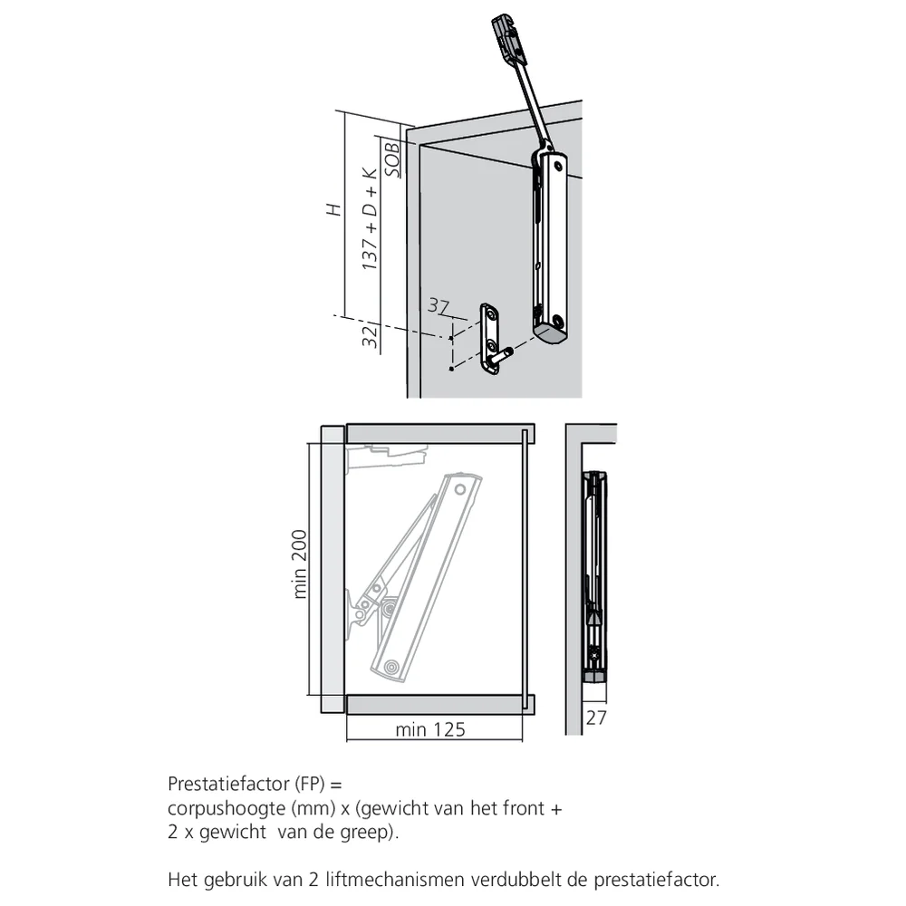 Set réservoir de force AVENTOS HK-XS