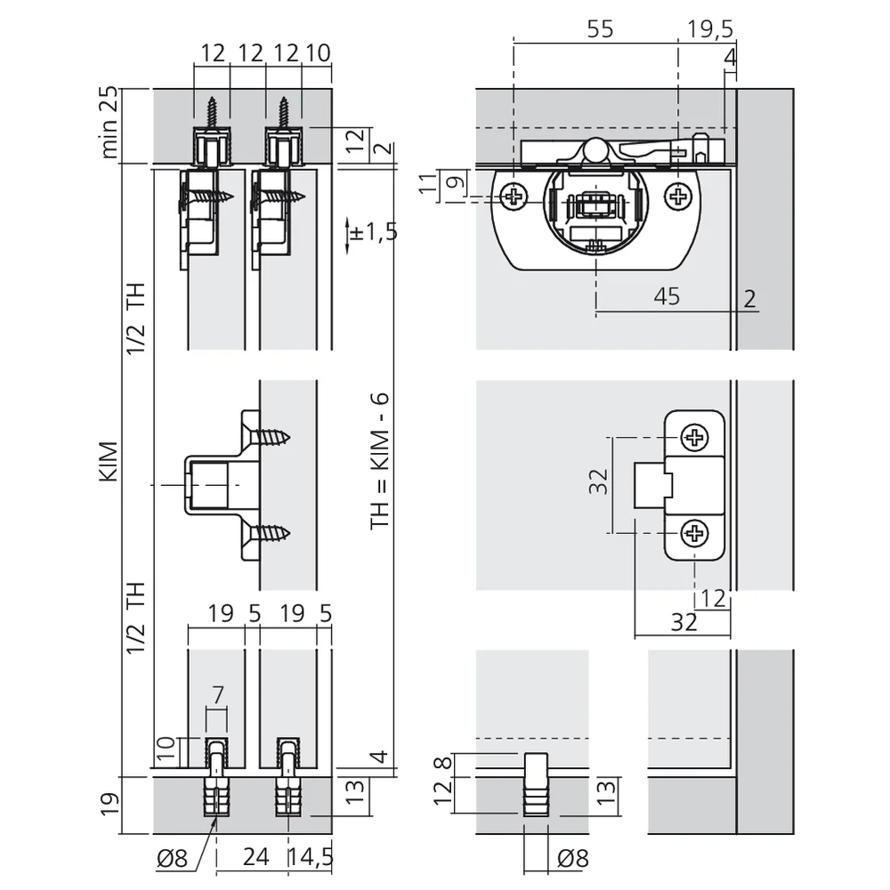 Garniture 2 portes Clipo 15