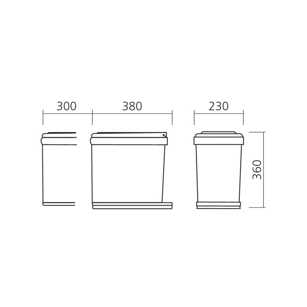 Poubelle tri sélectif inox 15 L