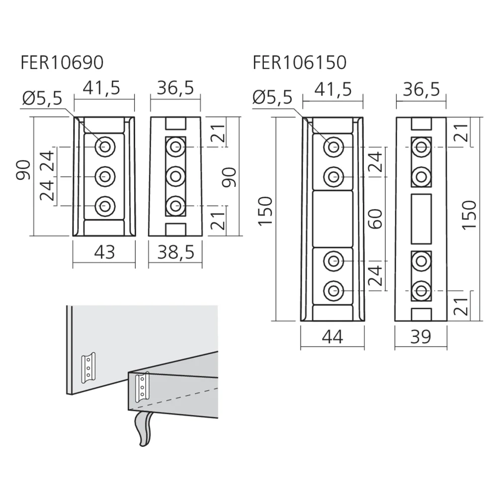 Ferrure de dosseret ou d'accoudoirs pour canapé
