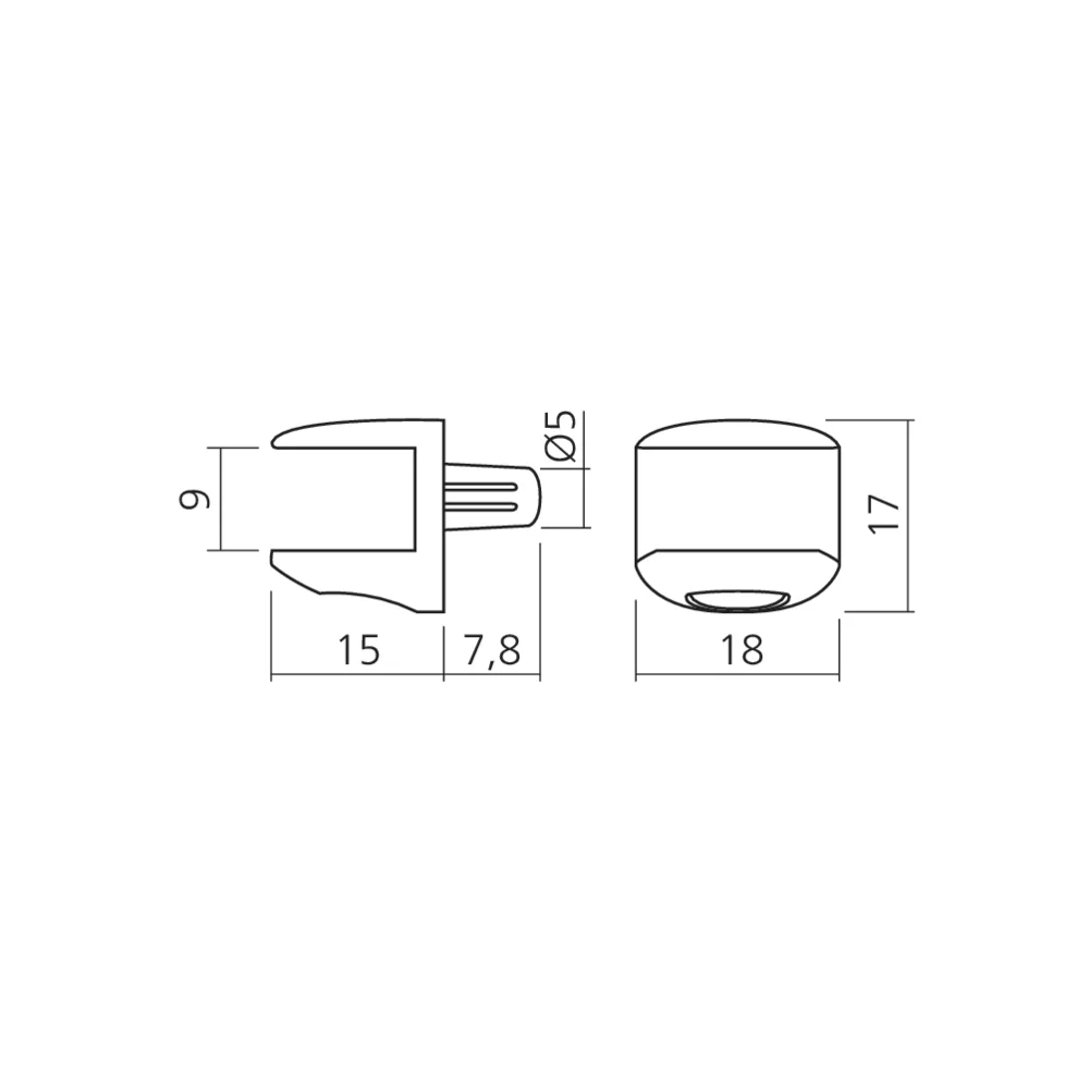 Taquet de glace Ø5 mm