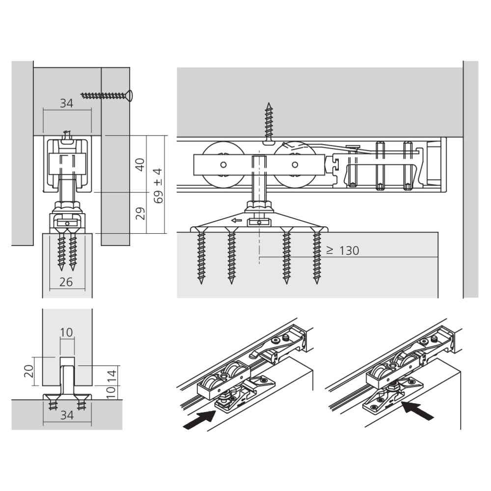Garniture 1 porte Junior 80/Z
