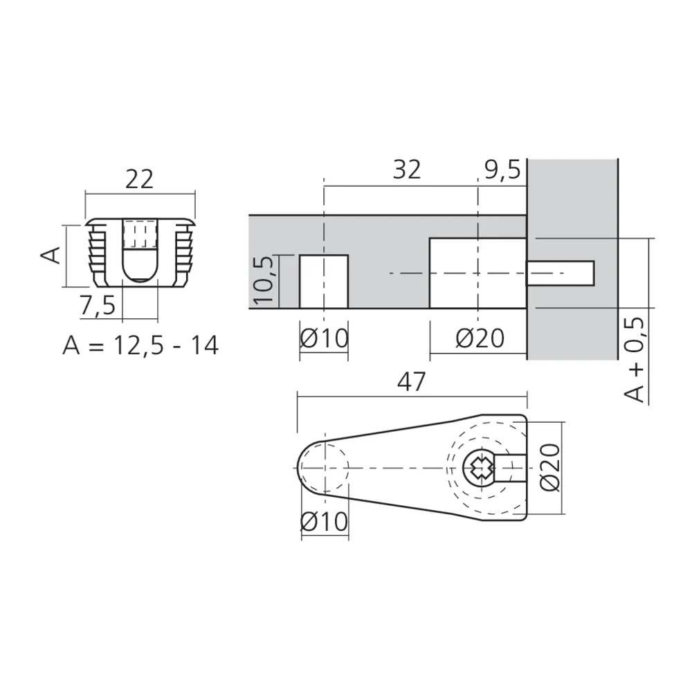 Boîtier excentrique DÉFIX Ø20 + 10 mm