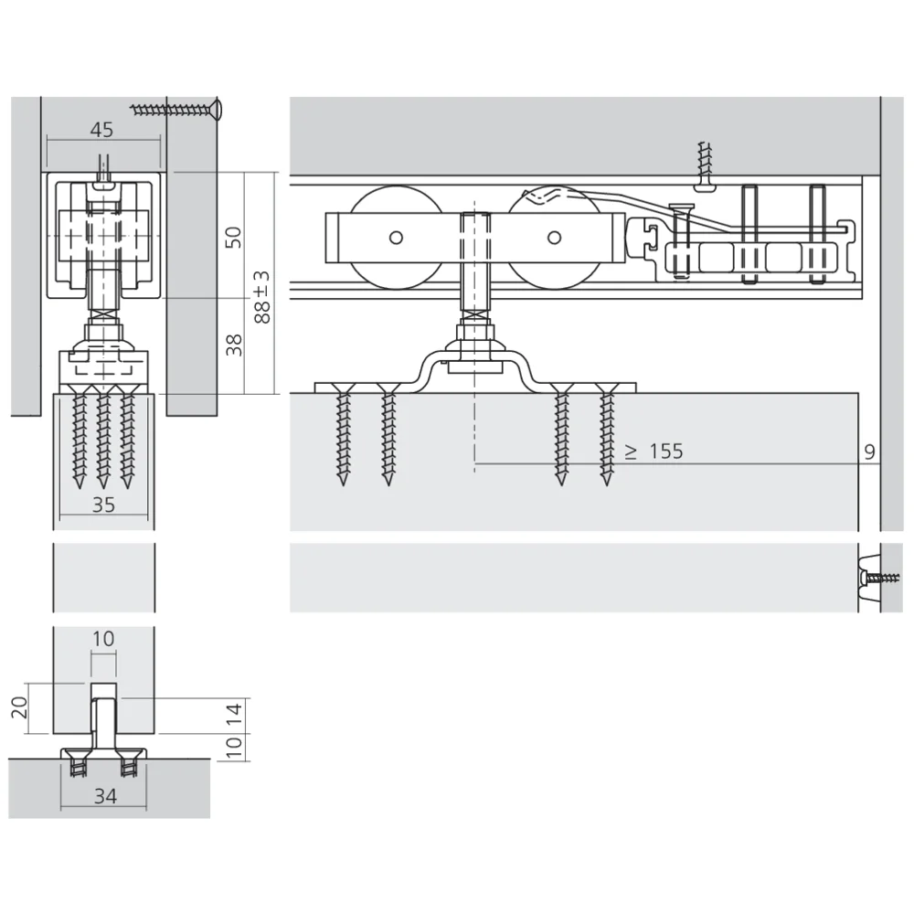 Garniture 1 porte Junior 120