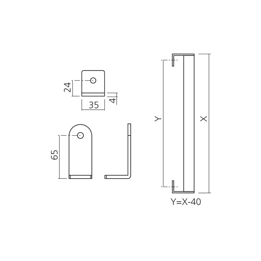 Set d'embouts pour poignée de porte battante