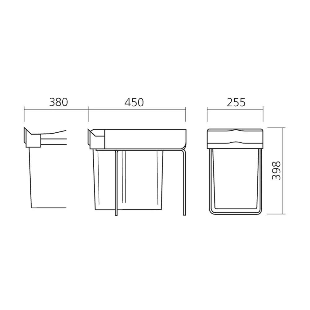 Poubelle coulissante 20 L