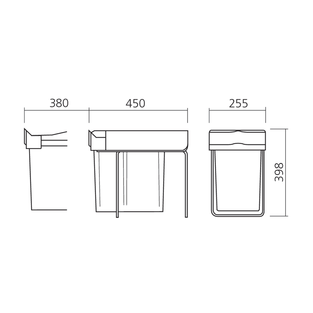 Poubelle coulissante 20 L