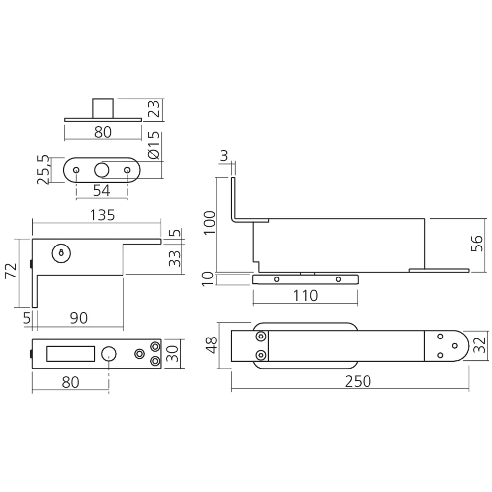 Pivot hydraulique pour porte 100 kg