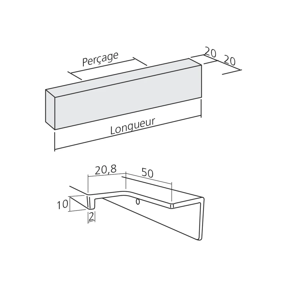 Poignée contemporaine