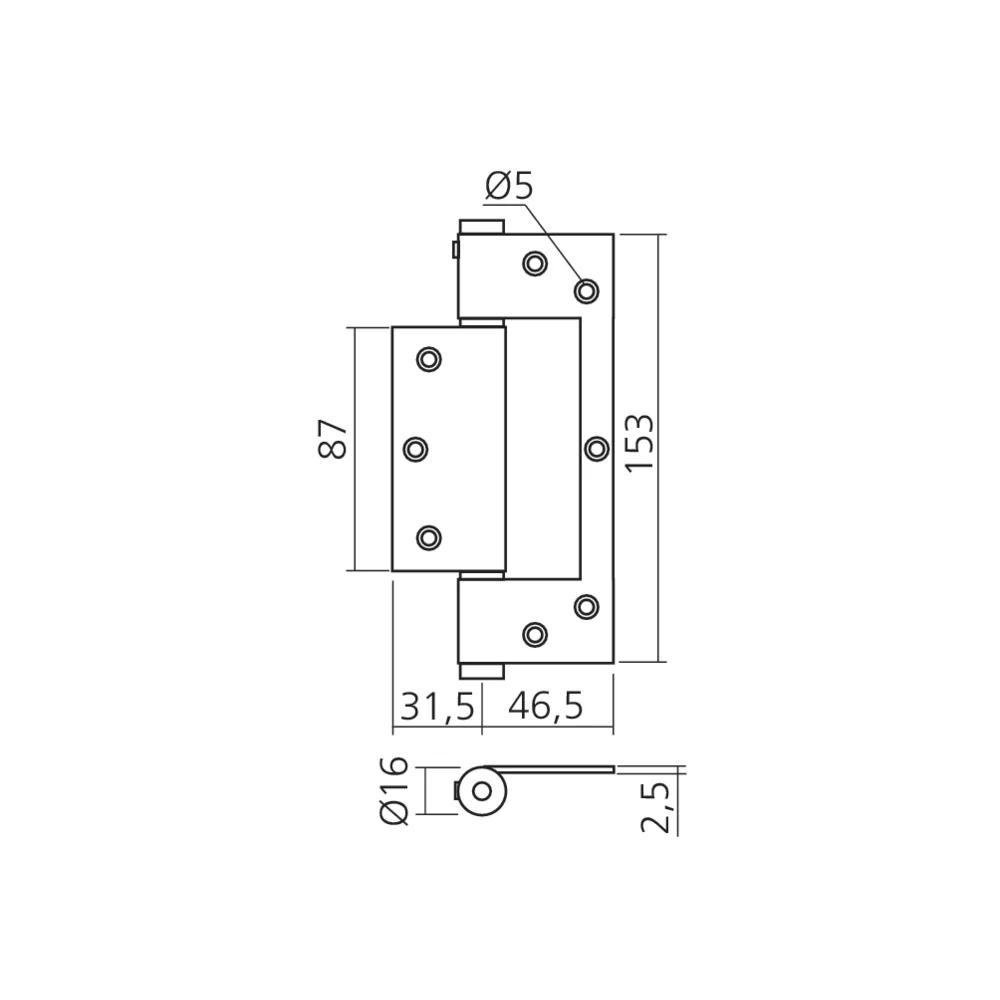 Charnière à ressort simple action