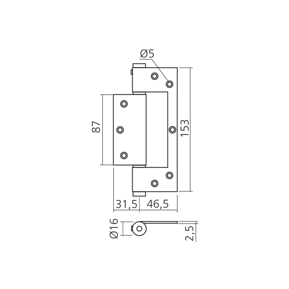 Charnière à ressort simple action