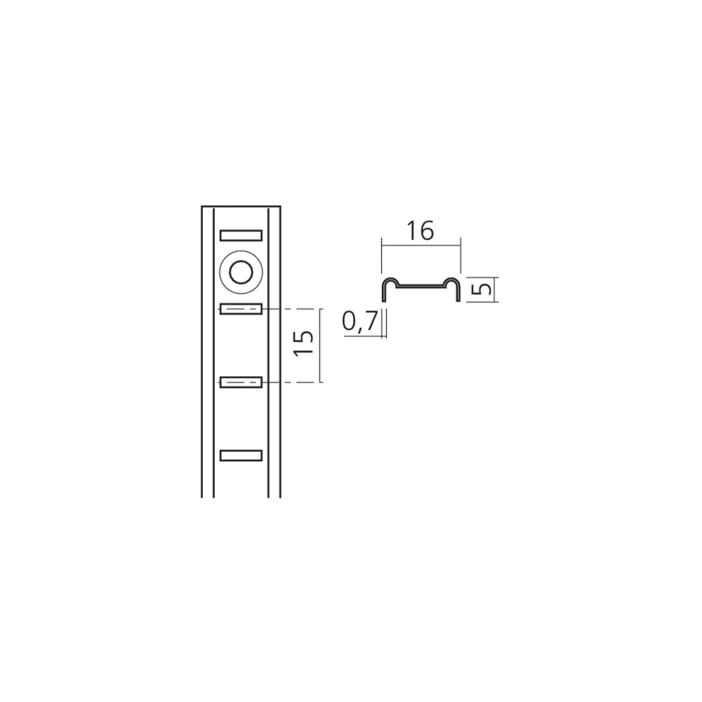 Crémaillère métallique à visser.
