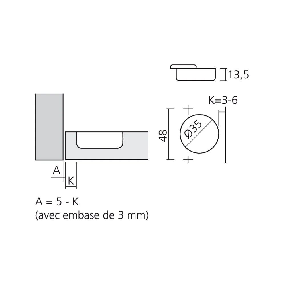 Charnière Titanium 110° encloisonnée amortie Silentia+