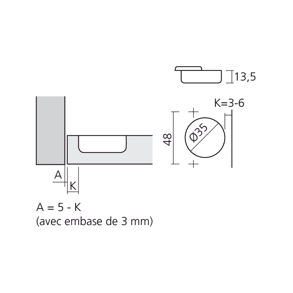 Charnière Titanium 110° encloisonnée amortie Silentia+