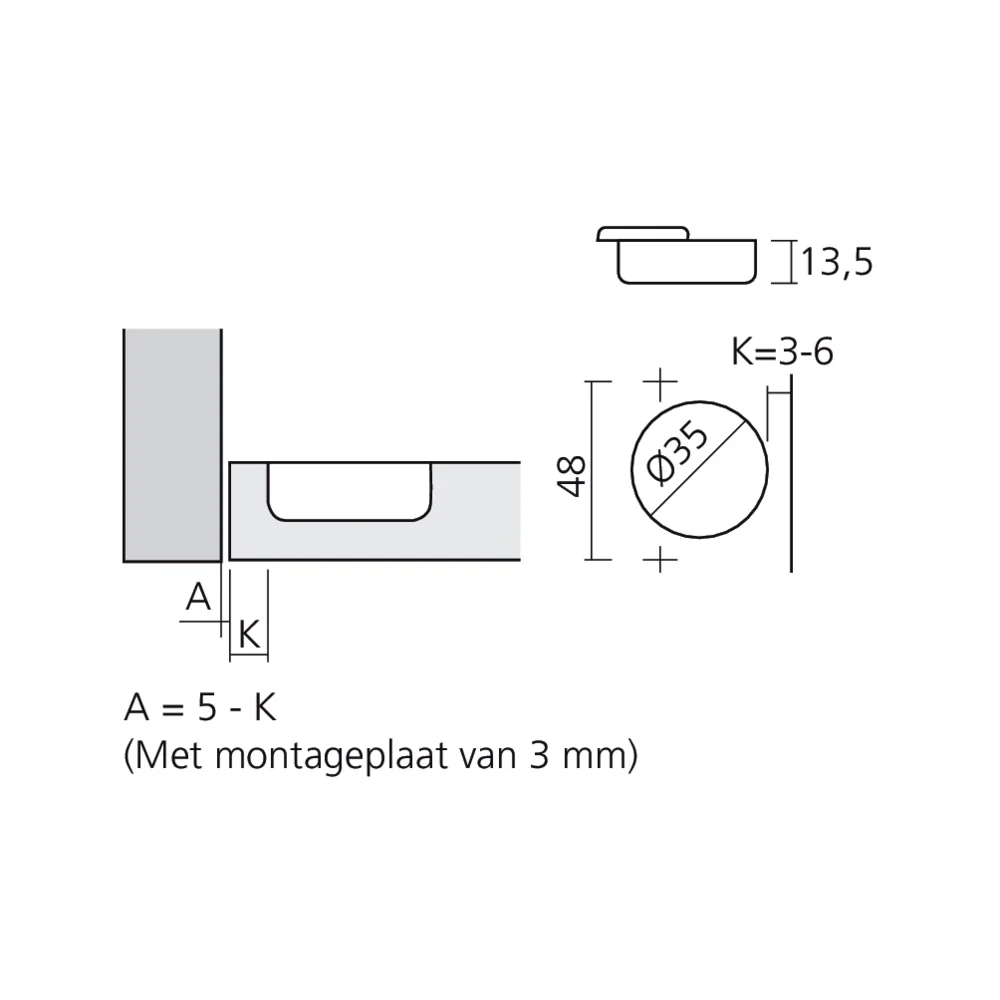 Charnière Titanium 110° encloisonnée amortie Silentia+