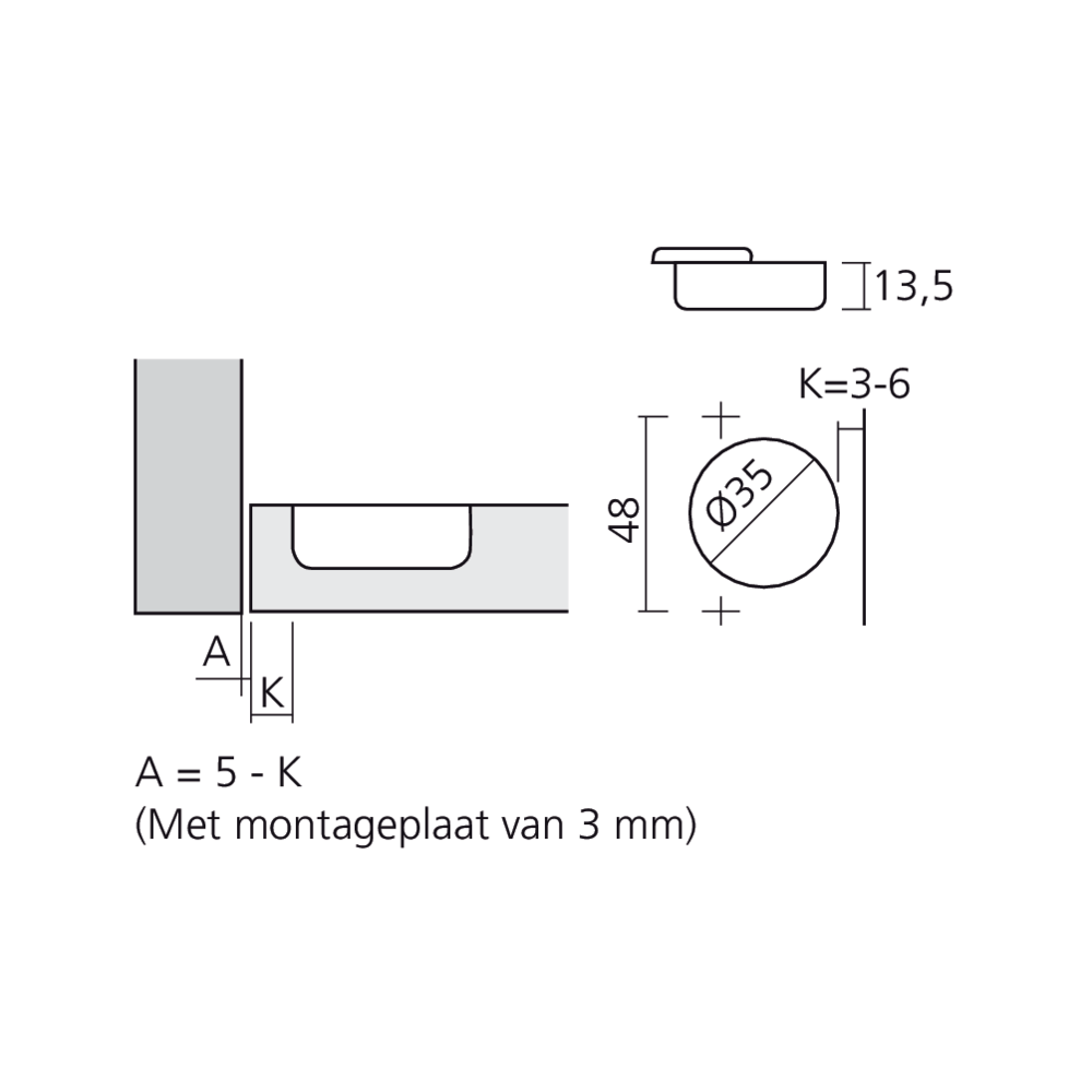 Charnière Titanium 110° encloisonnée amortie Silentia+