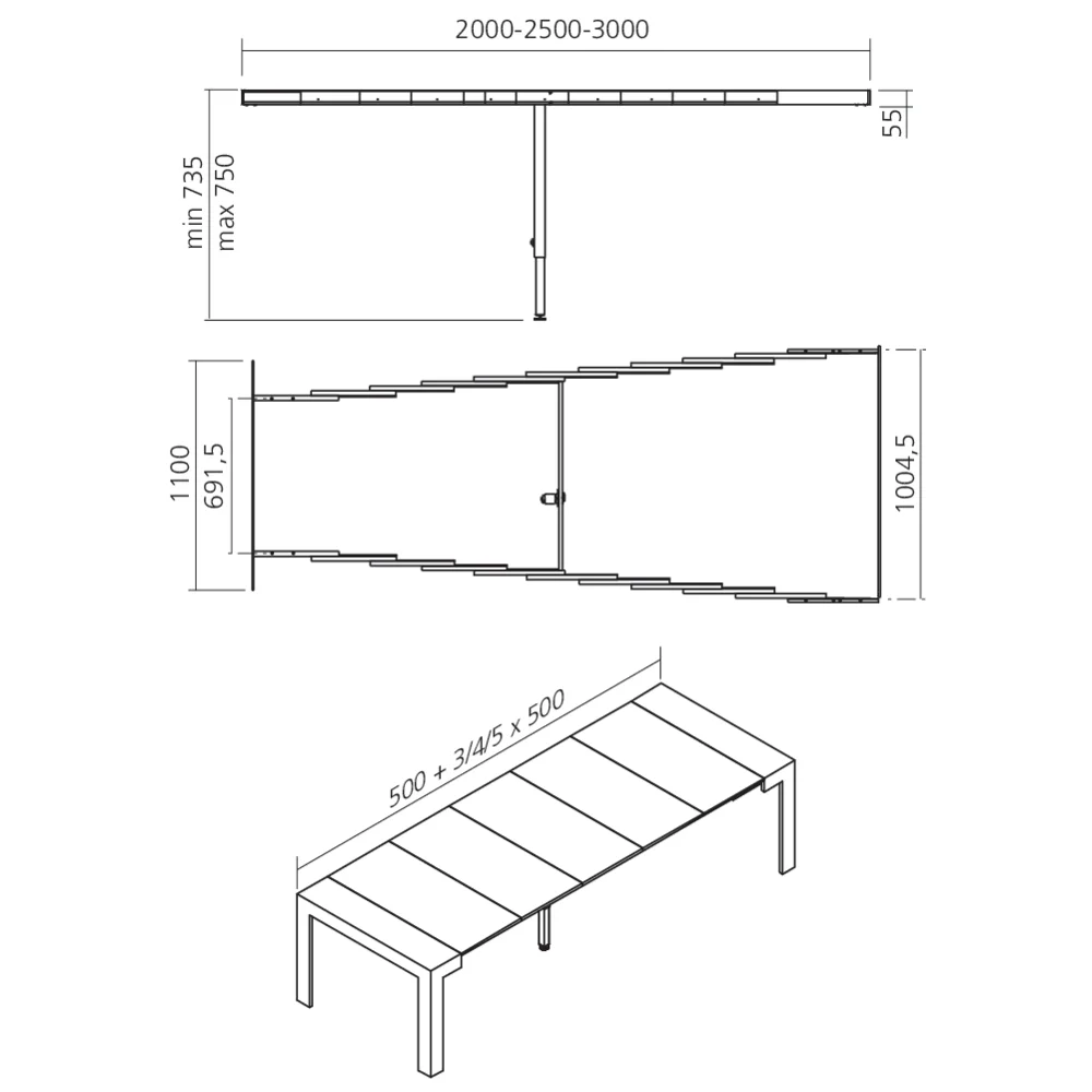 Coulisses de table console SURPRISE