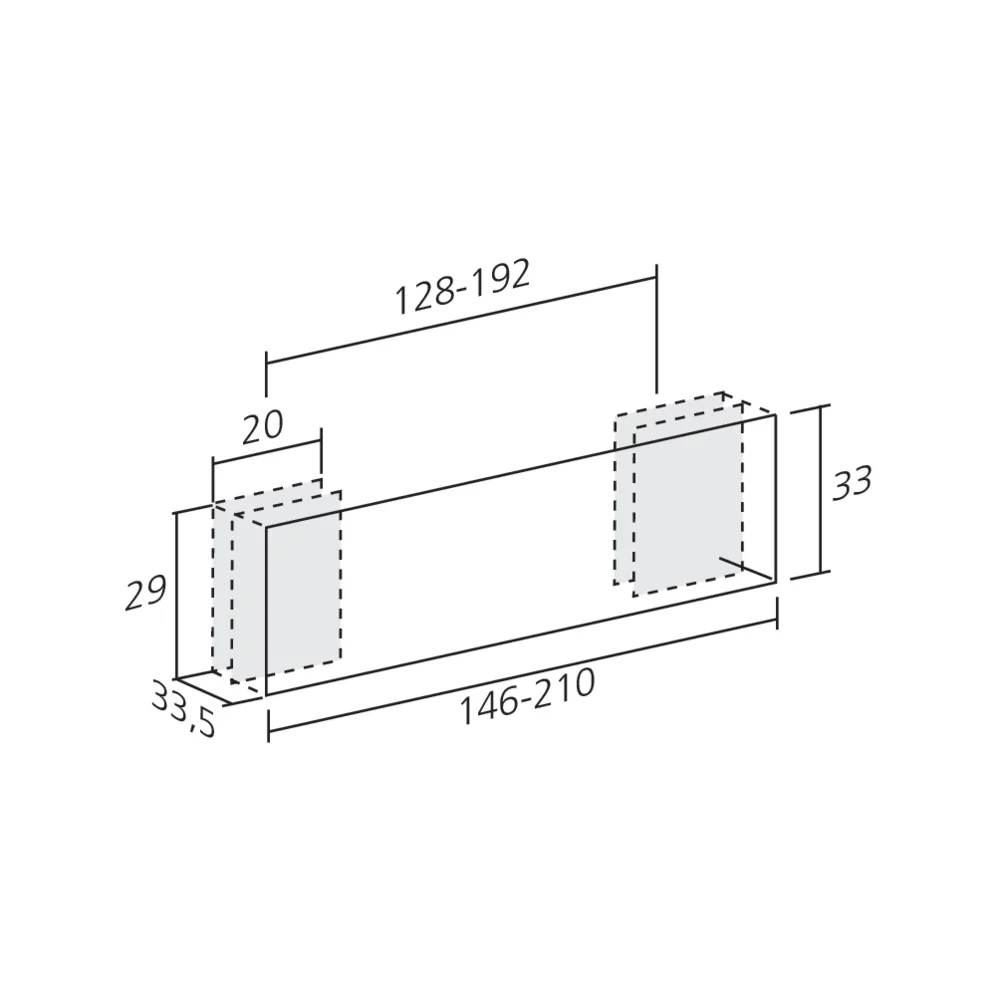 Poignée cuir à encastrer GIUSEPPE