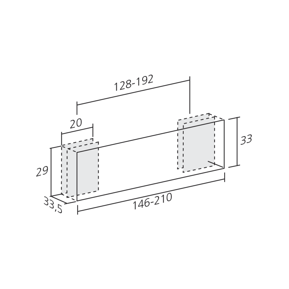 Poignée cuir à encastrer GIUSEPPE